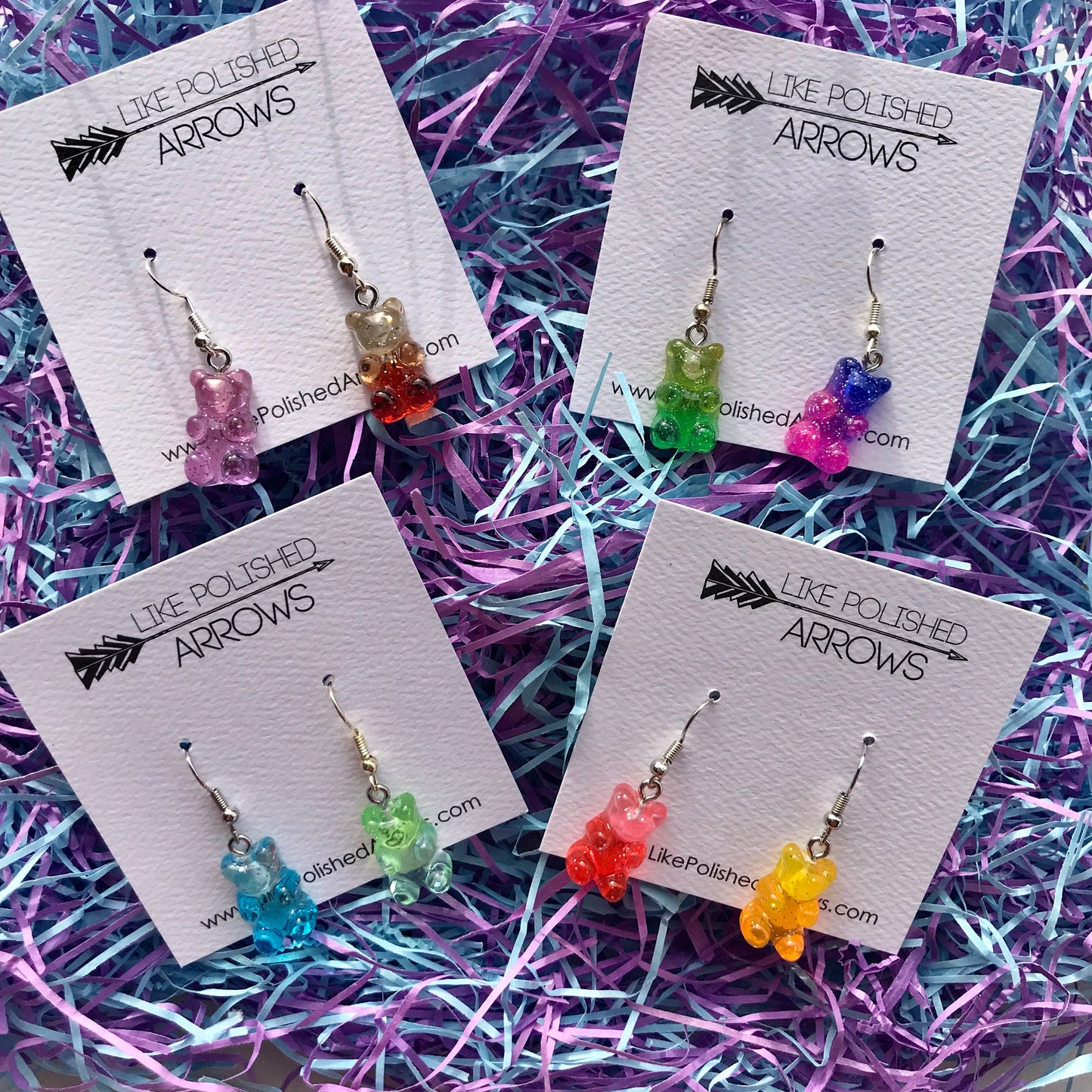 Easter Glitter Resin Gummy Bears Earrings