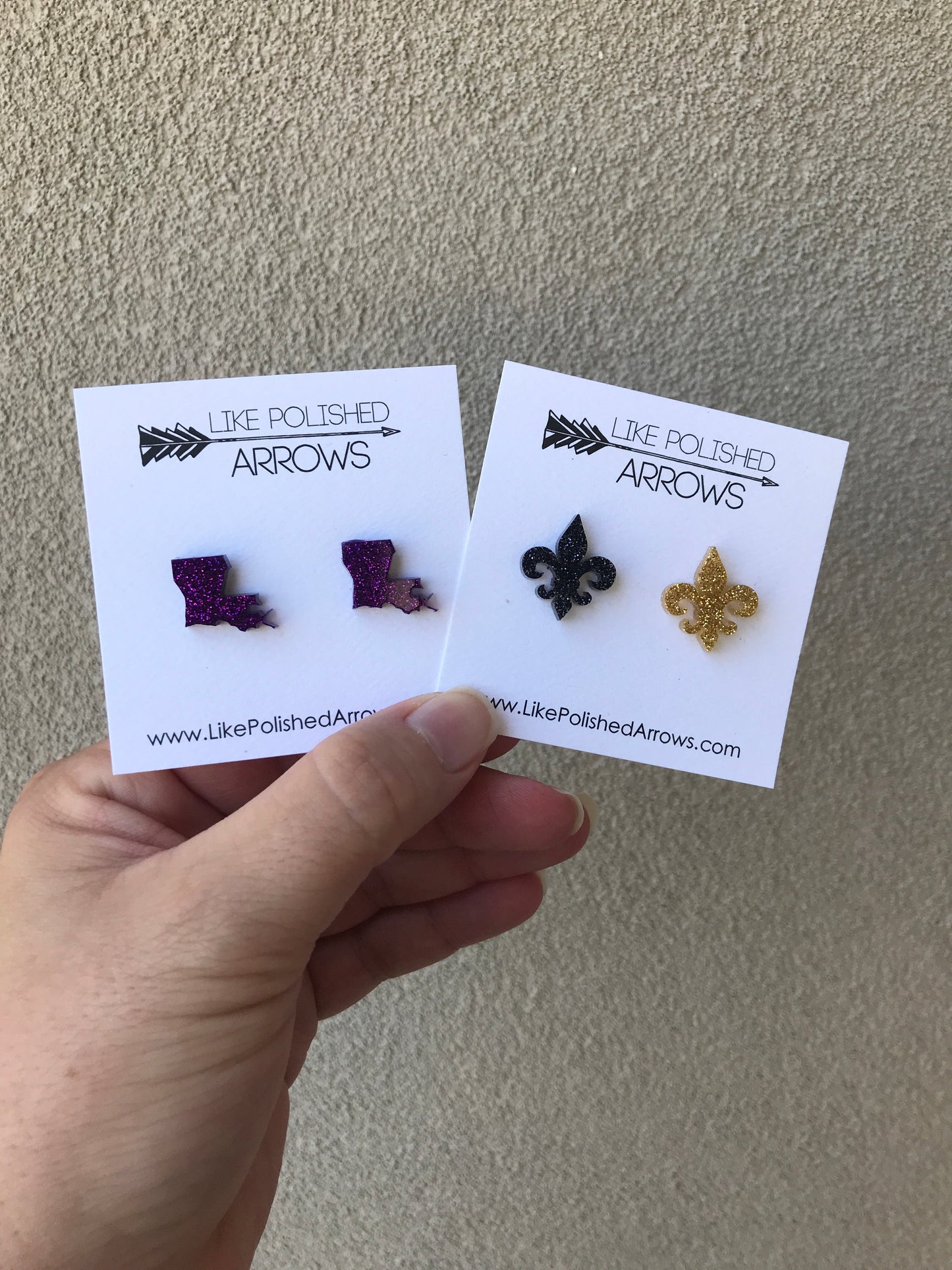 Glitter Resin Louisiana Stud Earrings