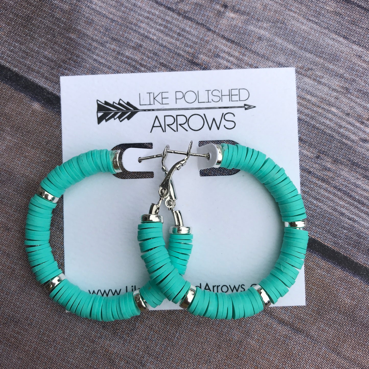 Multicolored Heishi Hoops