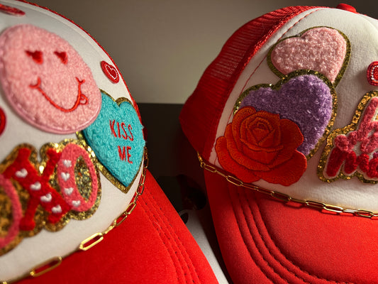 Valentines Day Custom Patch Trucker Hat