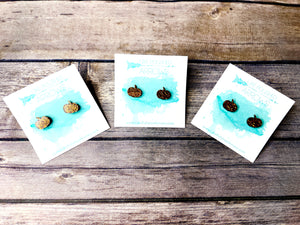 Fall Glitter Resin Pumpkin Dangle or Stud Earrings