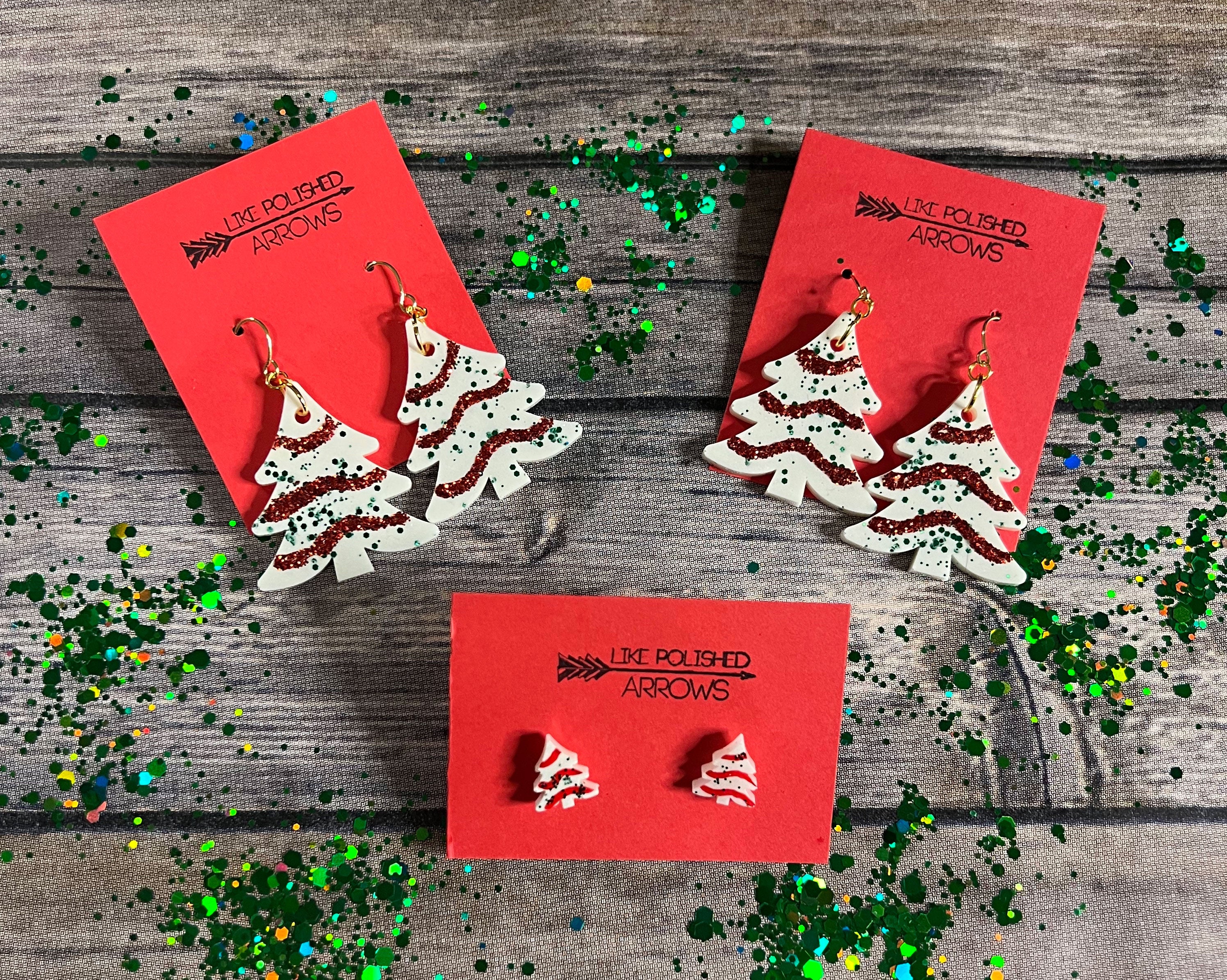 Christmas Tree Shaped Earring Cards