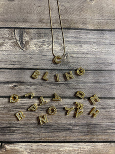 Rhinestone Initial Slide Necklace