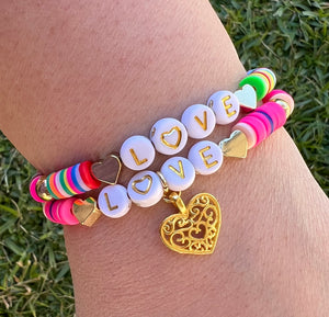 Multi-colored Heishi Bead Bracelets