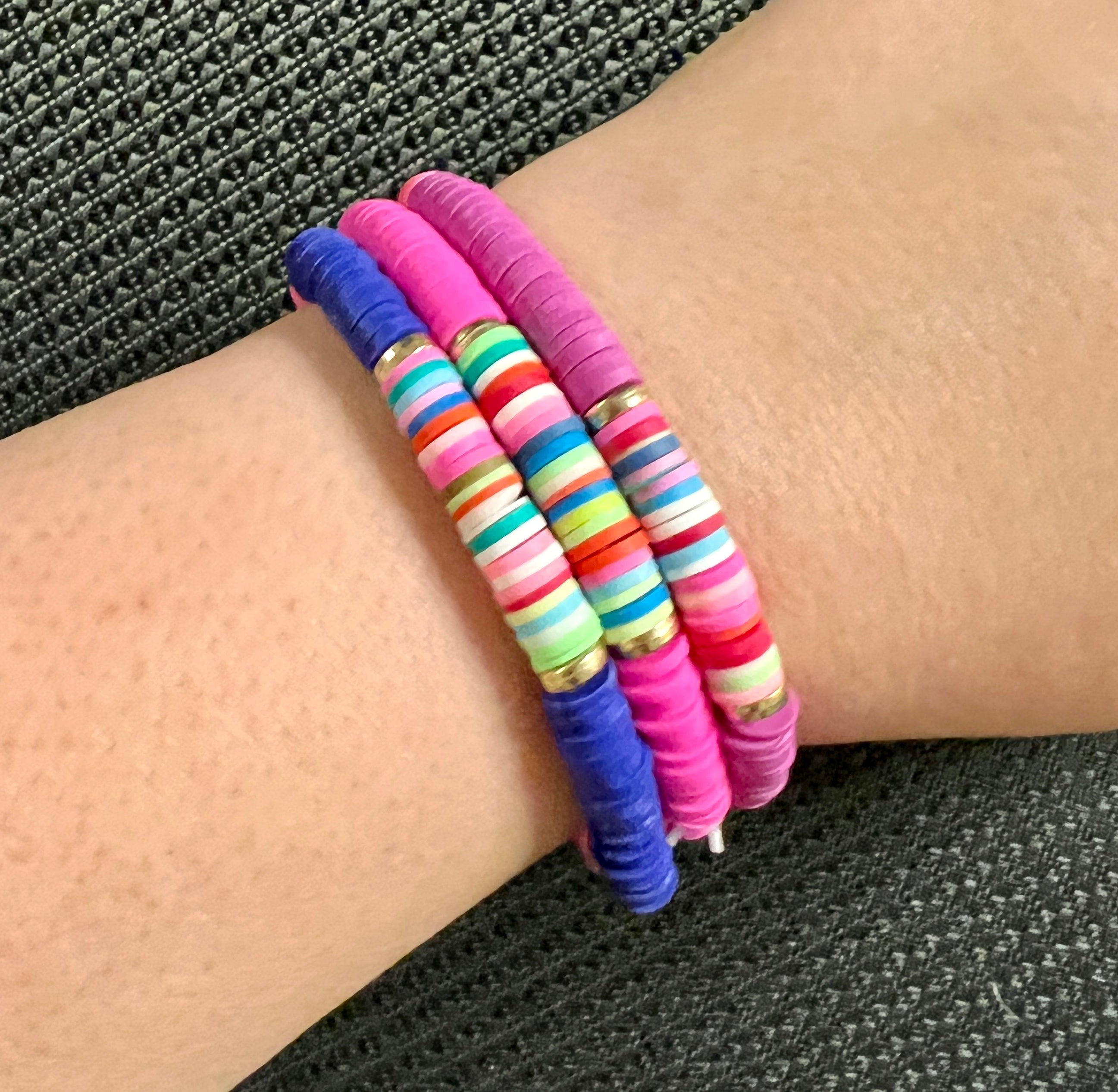 Multi-colored Heishi Bead Bracelets