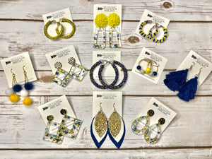 East Ascension Spartans Blue and Gold Earrings