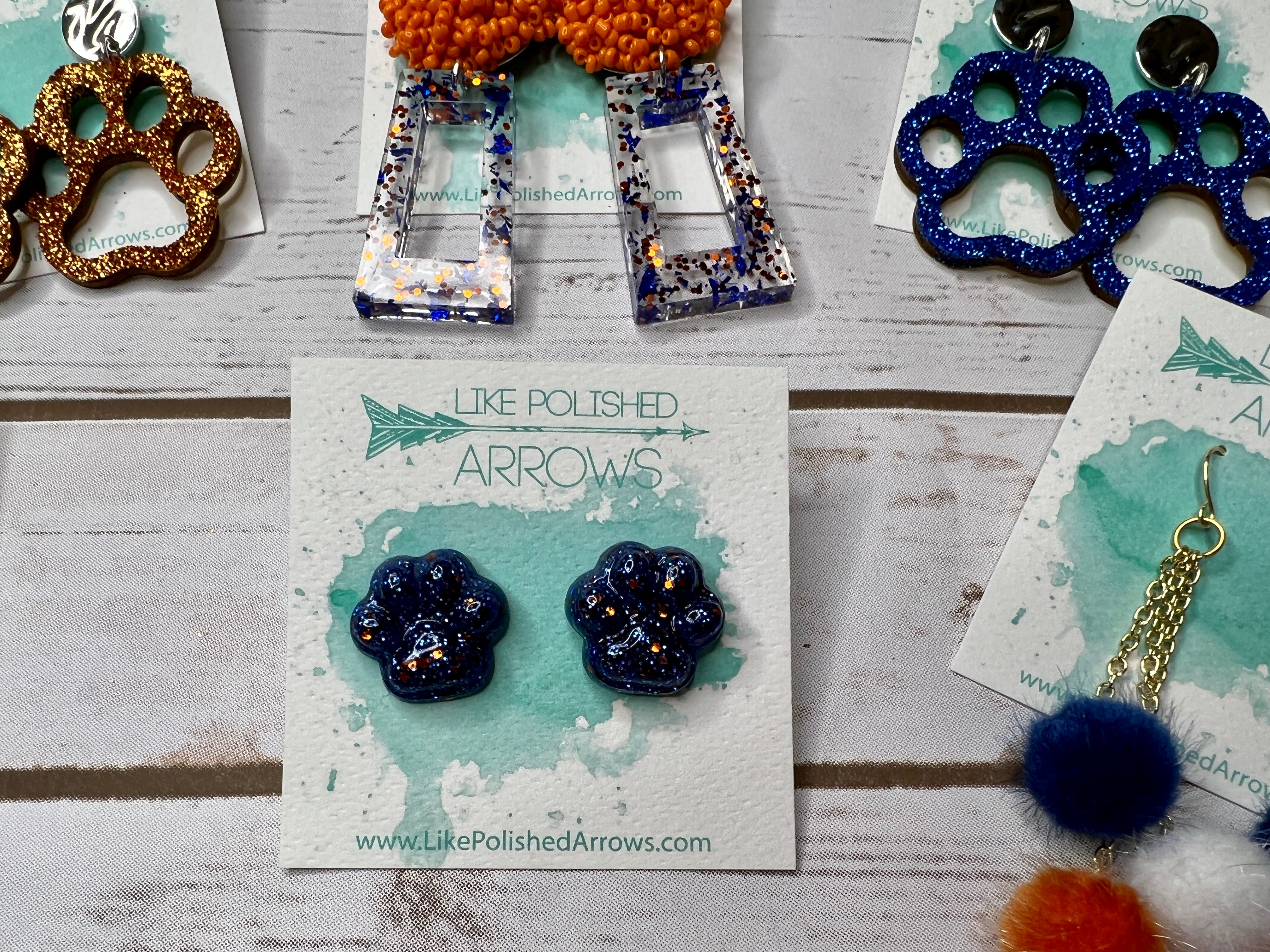 Prairieville Middle Blue and Orange Earrings Collection