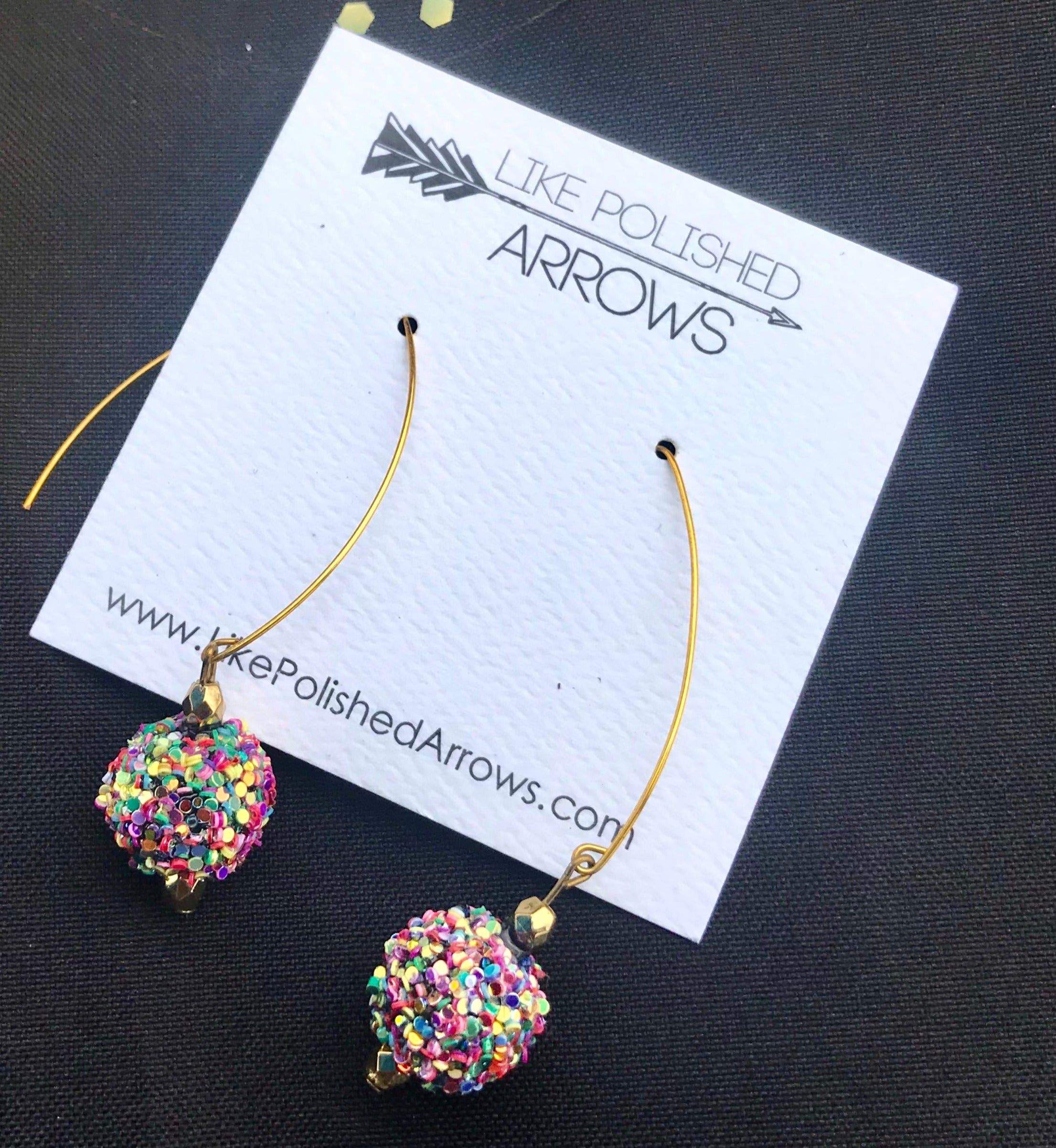 Glitter Balls Multicolor Dangle Earrings