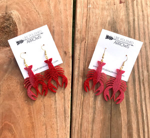 Glitter Resin Crawfish Earrings