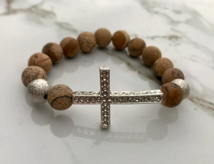 Crystal Cross Gemstone Bracelets