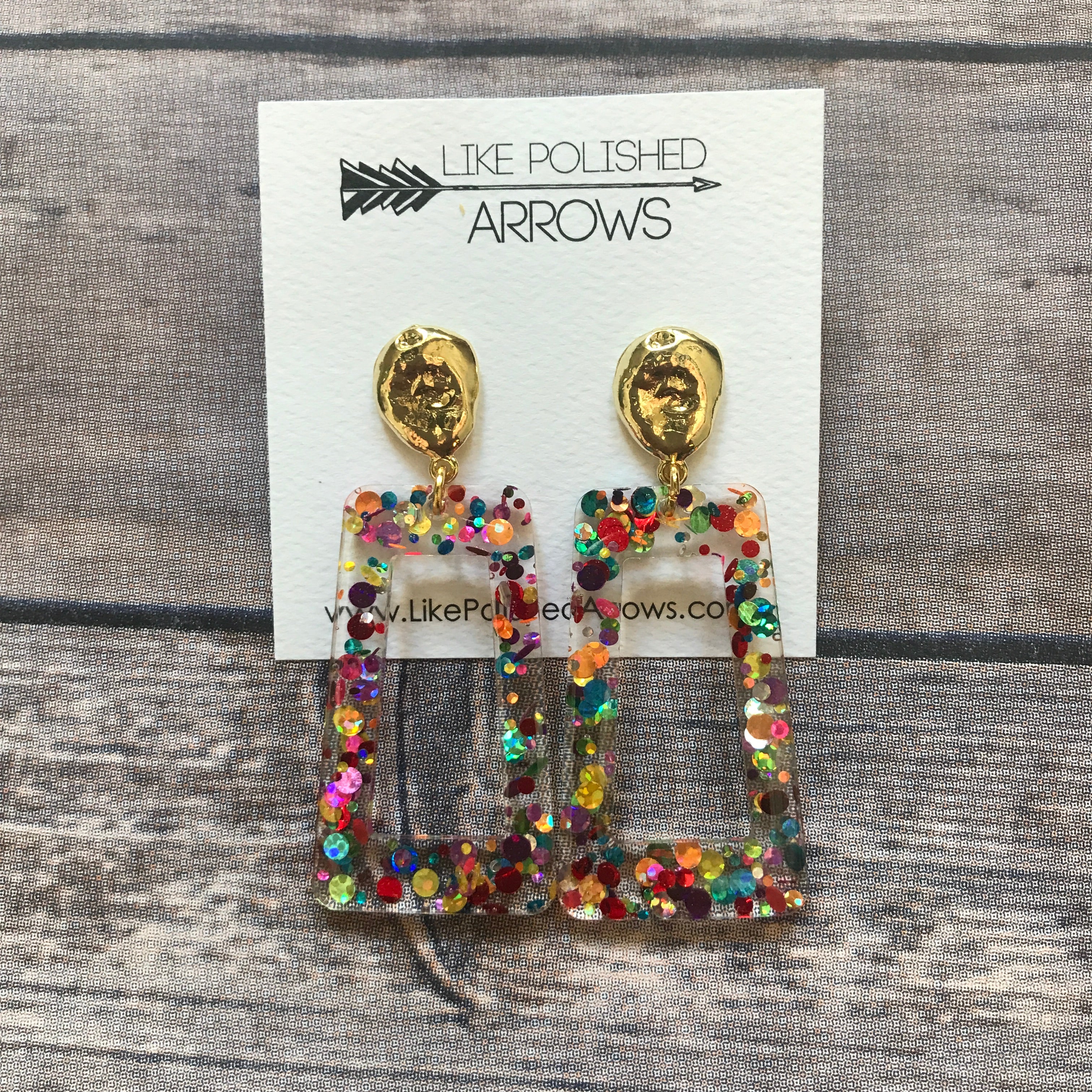 Multicolor Confetti Resin Earrings