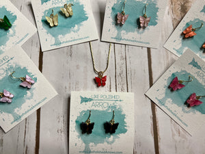 Butterfly Pendant earrings and necklace