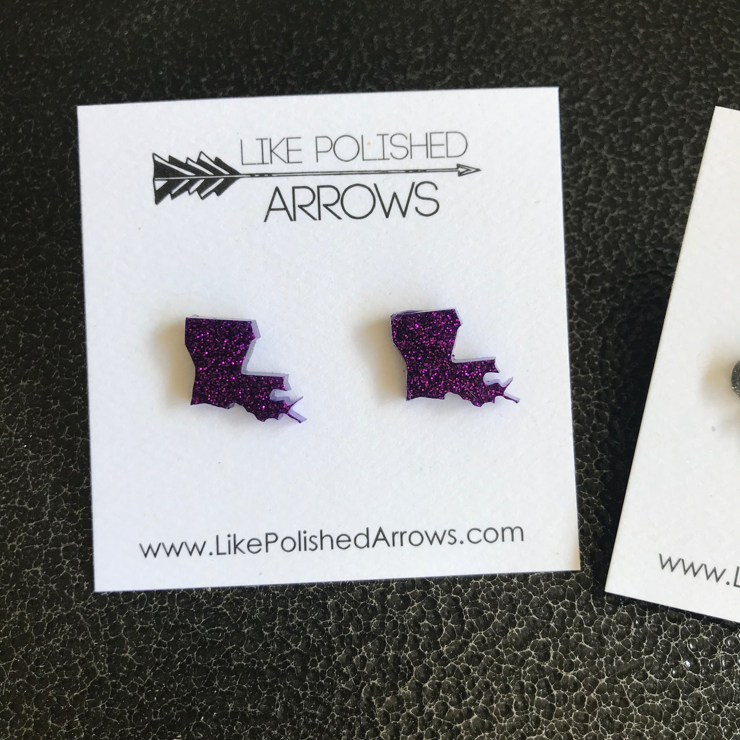 Glitter Resin Louisiana Stud Earrings