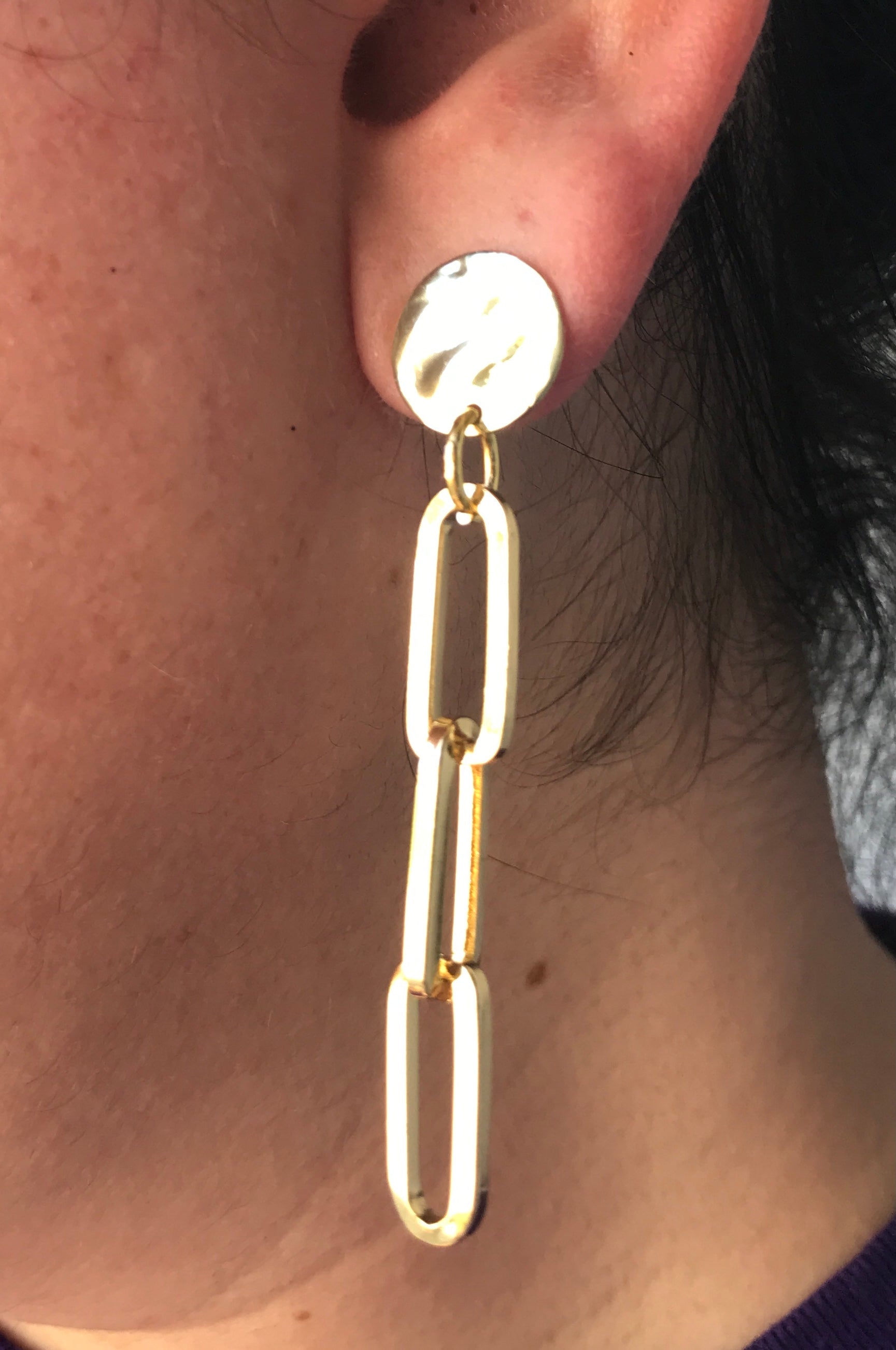 24k Gold-plated Chain Link Stud Earrings