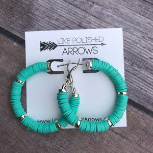 Multicolored Heishi Hoops